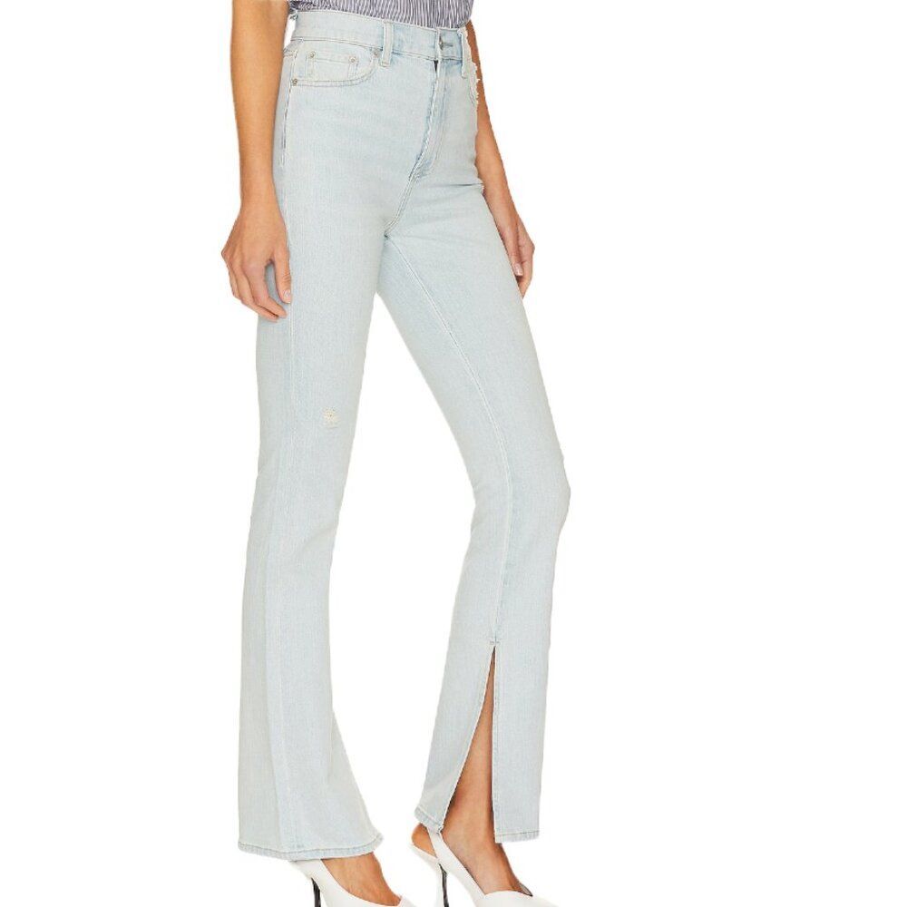 NWT PISTOLA ALEXA "LOCALS VINTAGE" HIGH RISE SPLIT FLARE 5 POCKET DENIM JEANS 26 - Picture 3 of 14